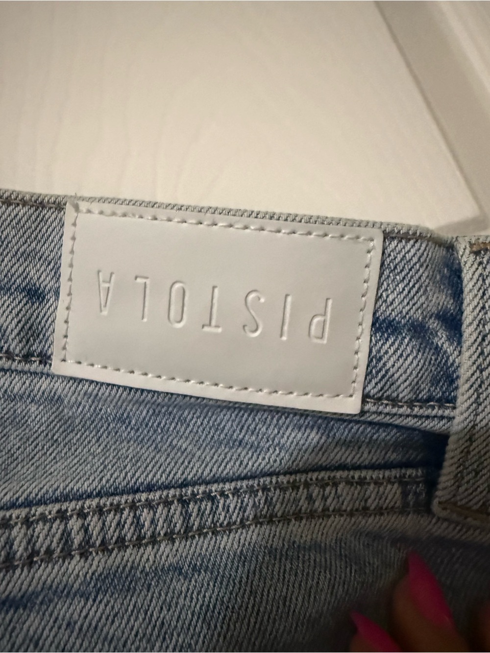 pistola Lana Faded Light Blue Ultra High-Rise Wide Leg Jeans in Snowcat 29 - Picture 7 of 9